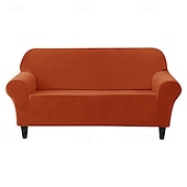 baratos Cobertura de Sofa-capa completa de veludo para sofá capa de sofá pelúcia e extensível tecido macio e durável com tudo incluído - fácil de instalar limpo - perfeito para proteger e melhorar seu sofá