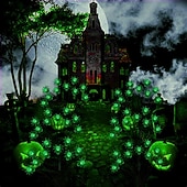 abordables Halloween Outdoor-2pcs Halloween Solar Firefly Swing Spiders Light Purple Red Green Solar Outdoor Lawn Pathway Lights Waterproof Plug In the Ground Lamp Swing with the Wind for Outdoor Yard Garden Pathway Patio Decoration Lamp