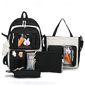 economico Borse per libri-zaini cartoon per zaini scolastici set con tote bag borsa a tracolla astuccio zaino per ragazze regali per il ritorno a scuola
