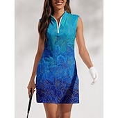 cheap Golf Dresses-Women&#039;s Golf Dress Blue Sleeveless Ladies Golf Attire Clothes Outfits Wear Apparel