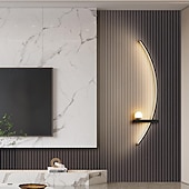 olcso Beltéri falilámpák-led beltéri fali lámpák 3 színű fényforrás fekete modern fém lineáris falra szerelhető lámpa 20w nappaliba hálószoba veranda előszoba fürdőszoba éjjeli 110-240v