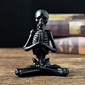 Недорогие Украшения на Хэллоуин-Хэллоуин йога скелет фигурка украшение с черепом безделушки из смолы