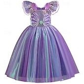 abordables Disfraces de niñas-Pequeña sirena Cuento de Hadas Ariel Princesa Vestidos Disfraz Vestido de niña de las flores Cosplay for Chica Niños Carnaval Semana del Libro Fiesta Rendimiento Sinfonía de historias