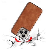 זול נרתיקים לאייפון-טלפון מגן עבור אייפון 16 iPhone 15 Pro Max iPhone 14 Pro Max אייפון 13 פרו מקס כיסוי אחורי תמיכה בטעינה אלחוטית עמיד בזעזועים TPU צפוי עור PU