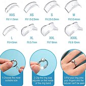 baratos Utensílios para o Lar-Kit de redimensionamento de anel de 8 peças - conjunto de dimensionador de anel ajustável com cor transparente - cabe em bandas de 1-10 mm - material tpu confortável para homens  &amp; mulheres