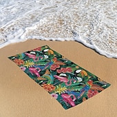 cheap Beach Towel Sets-100% Beach Towel Summer Tropical Palm Leaves Flamingo Oversized Beach Towel Soft and Quick-drying Bathroom Towel Super Absorbent Large Swim Towel for Teens Adults, Quick-Dry, Soft Lightweight, Versatile for Travel, Bath and Pool