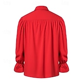 billige Topper-Punk og gotisk Kostymer i middelalderstil Renessanse Bluse / Skjorte Pirat Knekt Helfarge Kostyme Herre Pirat fantasi Royal Maskerade Ytelse Fest Maskerade Voksne Trøye