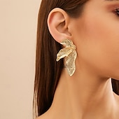 abordables Boucles d&#039;oreilles-Femme Boucles d&#039;oreille Clou Géométrique Forme de Feuille Précieux Gros Fantaisie Des boucles d&#039;oreilles Bijoux Argent / Doré Pour Mariage Soirée du quotidien 1 paire