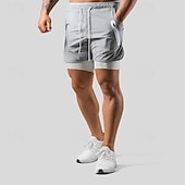 abordables Pantalones cortos de correr-Hombre Pantalones Cortos Running Shorts de gimnasio Pantalones de chándal Correa Bolsillo 2 en 1 con forro de compresión Bermudas Interior Exterior Deporte Verano Secado rápido Ligero Suave Maratón