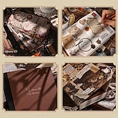 cheap Stickers-Vintage Scrapbook Kit with Journaling Supplies and Stationery Create with Aesthetic Journal and Scrapbooking 346pcs