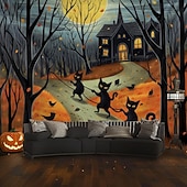 olcso halloween faliszőnyegek-macskák függő gobelin parasztház sütőtök fal művészet nagy kárpit falfestmény dekoráció fénykép háttér takaró függöny otthon hálószoba nappali