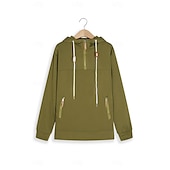 cheap Basic Hoodies-Men&#039;s Hoodie Quarter Zip Hoodie Tactical Black Army Green Blue Brown Hooded Color Block Zipper Sports &amp; Outdoor Daily Holiday Corduroy Streetwear Cool Casual Spring &amp;  Fall Clothing Apparel Hoodies