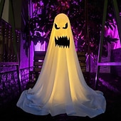 cheap Halloween Outdoor-Halloween Decorations Lighted Ghosts Outdoor Decoration Lights Yard Halloween Standing Ghost Lights Battery Operated Porch for Patio Spooky Atmosphere Decorations 1pc