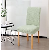 abordables Funda para silla de comedor-Funda para silla de comedor para cocina, funda para silla de tela polar, fundas elásticas para asiento