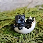 cheap Statues-Newborn Dragon in Egg Figurine - Resin Fantasy Decor for Desk, Home, and Collectors - Mythical Creature Sculpture Adds Whimsical Charm