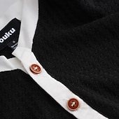 economico Maglietta casual Henley-Per uomo Camicia Henley Waffle T-shirt in maglia waffle T-shirt Tinta unica A V Esterno Informale Manica corta Pulsante Lavorato a maglia Abbigliamento Di tendenza Originale Comodo
