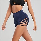 ieftine Pantaloni scurți și bicicliști de yoga-Pentru femei Pantaloni Sport de Sală Pantaloni scurți de yoga Pantaloni scurți de antrenament Eliminat Talie Înaltă Yoga Gimnastică antrenament Pilates Pantaloni scurți Negru Vișiniu Albastru Închis