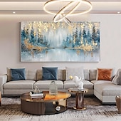 cheap Landscape Paintings-Manual Handmade Oil Painting Hand Painted Horizontal Panoramic Abstract Landscape Modern Realism Rolled Canvas (No Frame)