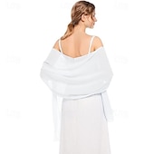 abordables Châles-Châles et enveloppes en mousseline de soie douce, écharpe pour robes de soirée, étole de mariage
