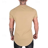 Недорогие Футболки и майки для бега-Муж. Футболка для бега С короткими рукавами Футболка Футболка Повседневные Одежда для спорта и отдыха Лето Однотонный Быстровысыхающий Мягкий Дышащий Тренировка в тренажерном зале Прогулки Бег