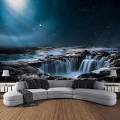 cheap Landscape Tapestry-Nature Stars Sky Hanging Tapestry Wall Art Large Tapestry Mural Decor Photograph Backdrop Blanket Curtain Home Bedroom Living Room Decoration