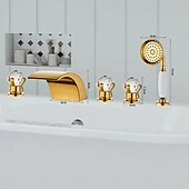 cheap Bathroom Sink Faucets-Bathroom Sink Faucet - Widespread Electroplated Widespread Two Handles Two HolesBath Taps