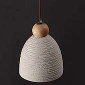 abordables Éclairages pour îlot-Lampe suspendue LED en bois de ciment, source de lumière 3 couleurs, 16/20/50/70 cm, 1/2/3 lumières, luminaire suspendu en béton industriel moderne et élégant, style wabi-sabi japonais, dôme en ciment
