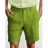 abordables Classique-Homme Shorts Shorts en Lin Robe Short Shorts d&#039;été Fermeture éclair Avec Poches Boutons Uni Confort Doux Extérieur Quotidien Sortir Mode Occasionnel Noir Blanche