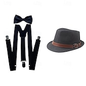 preiswerte Zubehör und mehr-Retro Vintage Goldene Zwanziger 1920er Panamahut Zubehörset Der große Gatsby Herren Maskerade Veranstaltung / Fest Junggesellinnenabschiedsparty Erwachsene Krawatte Hut Hosenträger