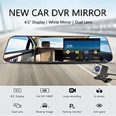 billige Bil-DVR-L1043 1080p Nytt Design / HD / med bakkamera Bil DVR 170 grader Bred vinkel 4 tommers IPS Dash Cam med Nattsyn / G-Sensor / Parkeringsmodus 4 infrarøde LED Bilopptaker