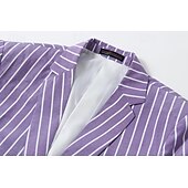 abordables Blazers pour hommes-Homme Remise de diplôme Blazer Affaires Cocktail Fête de mariage Mode Occasionnel Printemps &amp; Automne Polyester Rayures Boutons Avec Poches Confortable Simple Boutonnage veste Rose Claire Bleu Orange