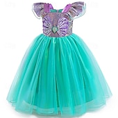 abordables Disfraces de niñas-Pequeña sirena Cuento de Hadas Ariel Princesa Vestidos Disfraz Vestido de niña de las flores Cosplay for Chica Niños Carnaval Semana del Libro Fiesta Rendimiento Sinfonía de historias
