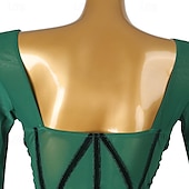 voordelige wedstrijd jurk-Latijnse dans Kleding Kwastje Dames Prestatie Opleiding Lange mouw Hoog Spandex Tule