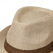olcso Fedora kalap-Férfi Kentucky Derby Hat Szalmakalap Keménykalap Fekete Sötétszürke ágynemű Divat Alkalmi Utca Napi Színes Fényvédő Légáteresztő