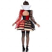 tanie Kostiumy damskie-Królowa Kier Czerwona Królowa Sukienka Kostium Cosplay Cosplay Damskie Dla dorosłych Spektakl Impreza Karnawał Mardi Gras Łatwy kostium karnawałowy