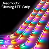 お買い得  防水ストリップライト-LED ストリップ ロープ ライト RGB 馬のランニング レース LED ストリップ ライト フレキシブル ピクセル 防水 フロー チェイス リボン テープ 屋外 EU プラグ ストリップ ライト AC220V