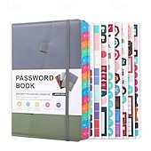 お買い得  事務用品-パスワードブック A5 レタータグ パスワードノートブック コンピュータとウェブサイトのログインパスワードオーガナイザーとマネージャー 240 ページ 内ポケット付き 8.4x5.9 インチ