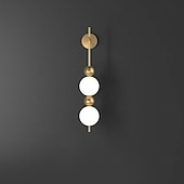 billige Vegglamper for innendørsbruk-led innendørs vegglamper varm hvit 65/72cm 1/2-lys kobber midten av århundret moderne langvegglys bar globus veggmontert lampe gårdshus ball lineær lysarmatur for stue soverom hotell korridor gang