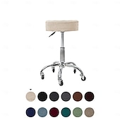 cheap Chair Cover-Water Resistant Plaid Universal Round Stool Cover - Bar Round Swivel Chair Cover - Barstool Seat Cover - Durable and Stretchable - Perfect for Protecting and Refreshing Bar Stools