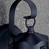 economico applique da esterno-lanterna da parete impermeabile lampada da carrozza esterna applique da parete nera rustica, apparecchio di illuminazione per portico ip54 supporto a parete, paralume in vetro seminato lampada da