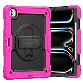 cheap iPad case-Tablet Case Cover For Apple iPad Air 11&quot;(2024) iPad Air 13&quot;(2024) iPad Pro 11&quot;(2024) iPad Pro 13&quot;(2024) Portable Handle Pencil Holder Armor PC Silicone
