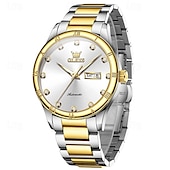 cheap Mechanical Watches-New Brand Olevs European Men&#039;S Business Mechanical Watch Inlaid With Diamond Luminous Calendar Month Display Automatic Mechanical Watch Waterproof Sports Simple Leisure Watch