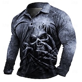 恐怖の一夜 男性用 死神 ポロシャツ 半袖 ポロシャツ 折襟 スポーツウェア 抽象画 カジュアル ストリート 日常 祝日 ビーチ 3D プリント 春夏 ブラック ルビーレッド ブルー お買い得  ハロウィン-恐怖の一夜 男性用 死神 ポロシャツ 半袖 ポロシャツ 折襟 スポーツウェア 抽象画 カジュアル ストリート 日常 祝日 ビーチ 3D プリント 春夏 ブラック ルビーレッド ブルー