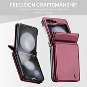 お買い得  サムスン用ケース-電話 ケース 用途 Zフリップ6 Z Flip 5 ウォレットカードケース 全身保護 カード挿入口 レトロ風 TPU