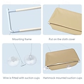 economico Lettini e trasportini per gatti-cat window perch hammock seat sedile da riposo per gattino da interno con ventose per impieghi gravosi letto con struttura durevole in rete lavabile e traspirante