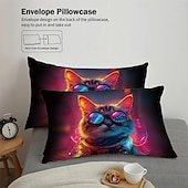 cheap Duvet Cover Sets-Cyberpunk Style Sci-Fi Animal Duvet Cover Set Includes Duvet Cover and Pillowcases Futuristic and Vibrant Design Soft and Durable Fabric Perfect for Adding an Edgy Touch to Your Bedroom Decor