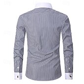 cheap Men&#039;s Non Iron Shirts-Men&#039;s Shirt Dress Shirt Collared Shirt Button Up Shirt Color Block Wedding Party Black Light Purple Dark Blue Light Sky Blue Long Sleeve Lapel Spring &amp;  Fall Clothing Apparel
