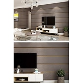 abordables Papel tapiz geométrico y rayas-Fondos de pantalla frescos mural de pared moderno 3d grueso no tejido imitación piel de venado terciopelo rollo de papel tapiz no autoadhesivo rayas verticales para dormitorio sala de estar fondo de