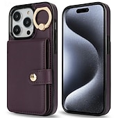 Недорогие Чехлы для iPhone-телефон Кейс для Назначение айфон 16 Айфон 15 Про Макс Плюс iPhone 14 13 12 11 Pro Max Plus Mini Кошелек для карт со стендом Кольца-держатели Разъем для карты Ретро ТПУ Кожа PU