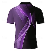 billiga Geometrisk pikétröja för män-Herr Geometrisk Pikétröjor med dragkedja Golftröja Kortärmad Polotröjor Skjortor med krage Business Casual Semesterkläder Högtidskläder Festivalkläder 3D-utskrift Quarter Zip Polo Vår &amp; sommar